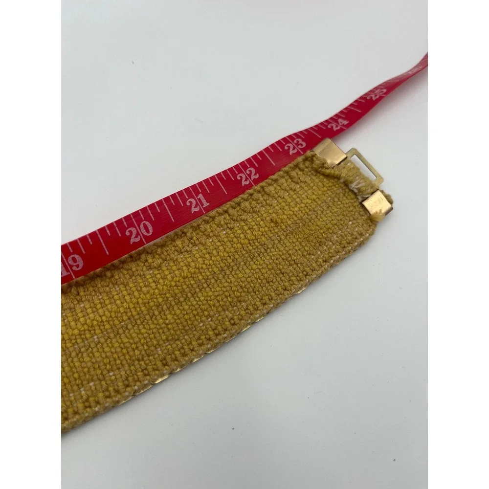 Vintage Gold Fish Scale Stretch Belt Metallic Floral Buckle